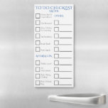 Lined Checkbox Children&#39;s Household Chores Blue Magnetic Notepad at Zazzle