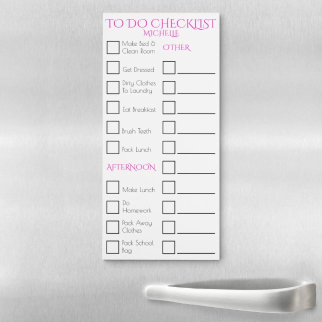 Lined checkbox children's household chores girls magnetic notepad (In Situ)