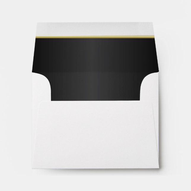 Lined Classic Black with Gold Bar Envelope (Back (Bottom))