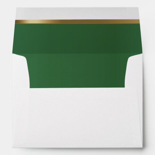 Lined Dark Green and Gold with Classy Script Text Envelope