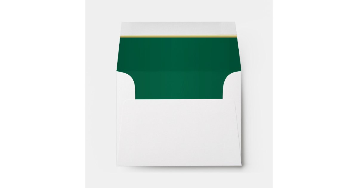 Lined Dark Green Print Envelope