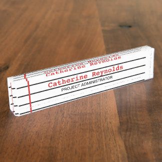 Lined Desk Name Plate