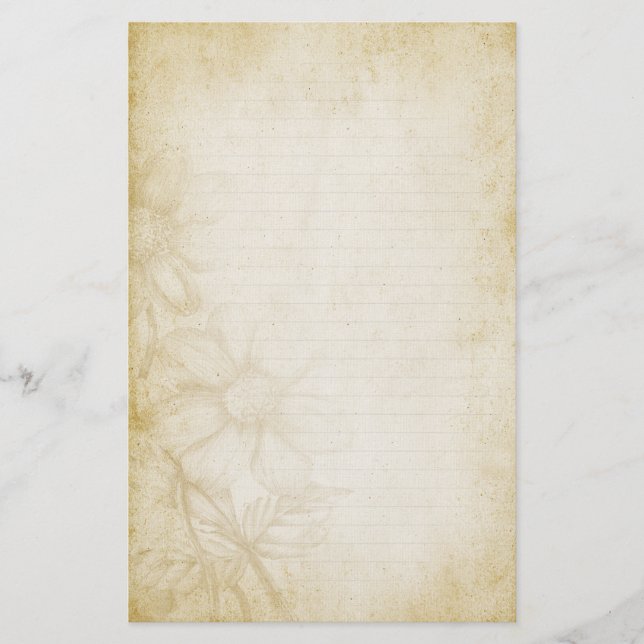 Lined Floral Note Paper (Front)