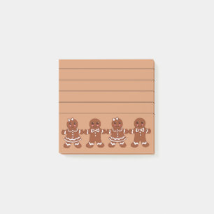 Lined Gingerbread Girls Boys Post It Notes