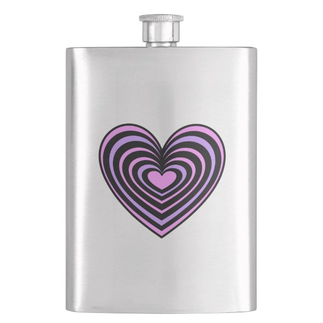 Lined Heart Flask (Front)