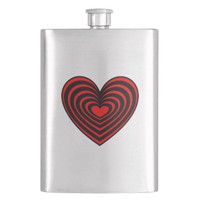 Lined Heart Flask (Front)