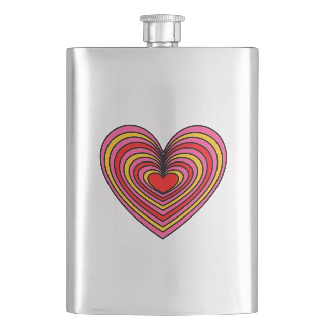 Lined Heart Flask (Front)
