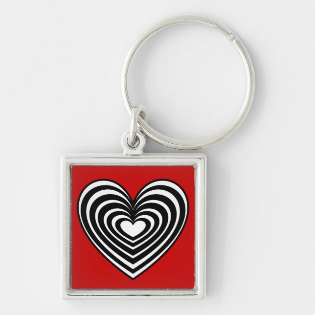 Lined Heart Keychain (Front)