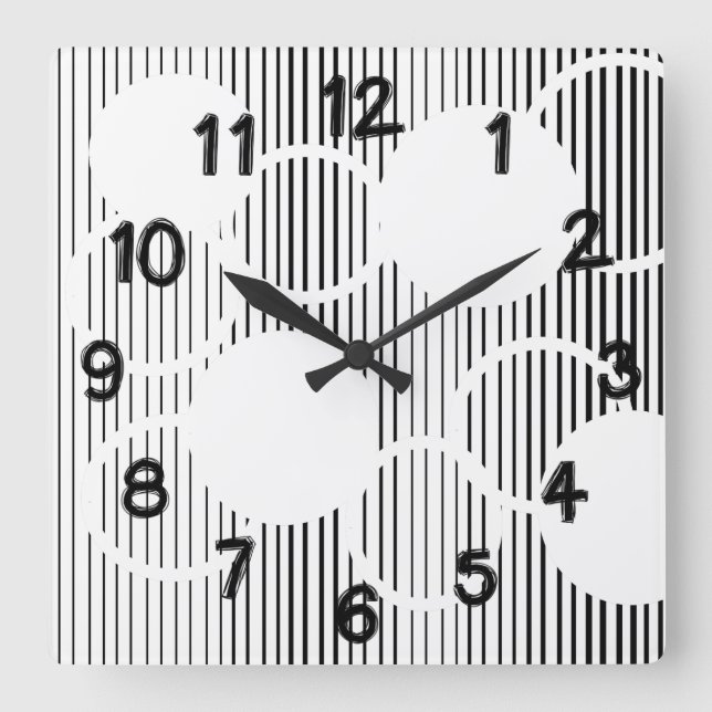 Lined Hexagons  Square Wall Clock (Front)
