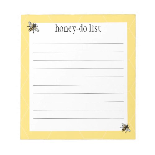 Lined Honey_Do To_Do List Notepad