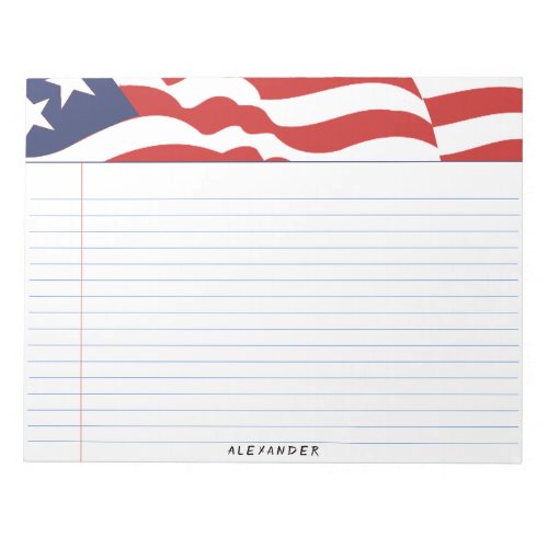 Lined Independence Day American Flag Graphic Notepad