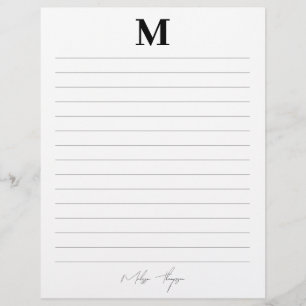 Lined Initial & Name Personal Signature Script Letterhead