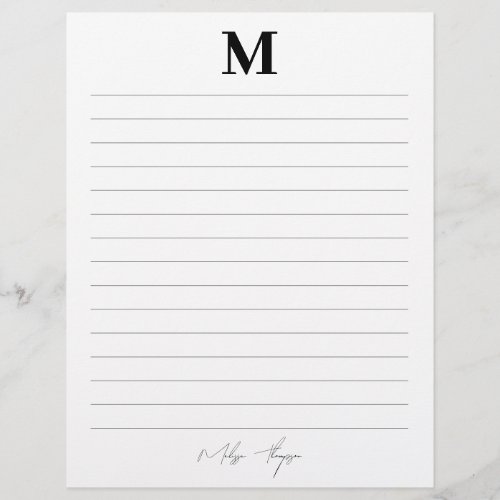 Lined Initial  Name Personal Signature Script Letterhead