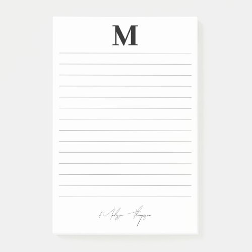 Lined Initial  Name Personal Signature Script Post_it Notes