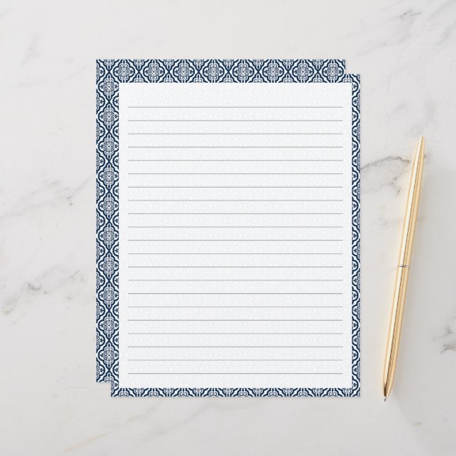 Lined Letter Writing Stationery Paper (Front/Back In Situ)