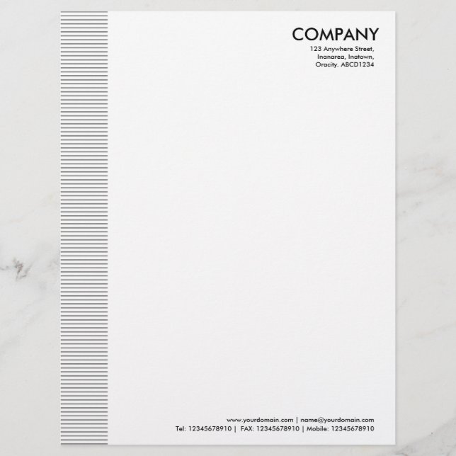 Lined Margin - 50pc Gray Letterhead (Front)