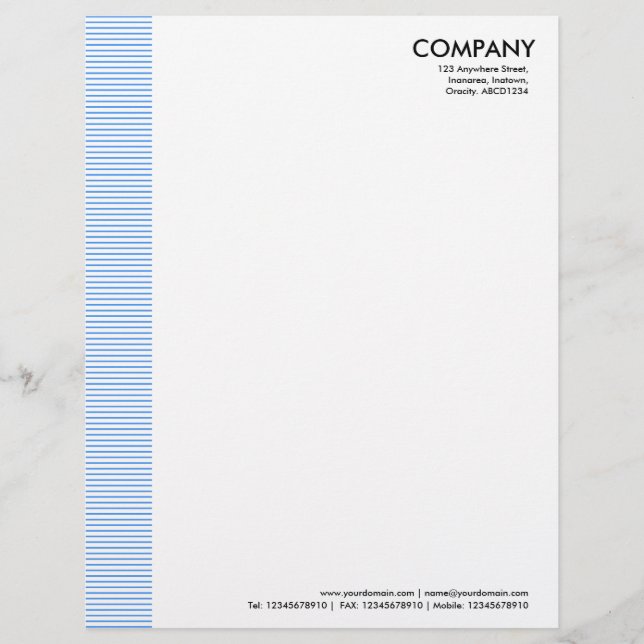 Lined Margin - Baby Blue Letterhead (Front)