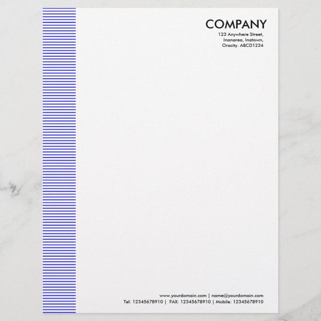 Lined Margin - Blue Letterhead (Front)