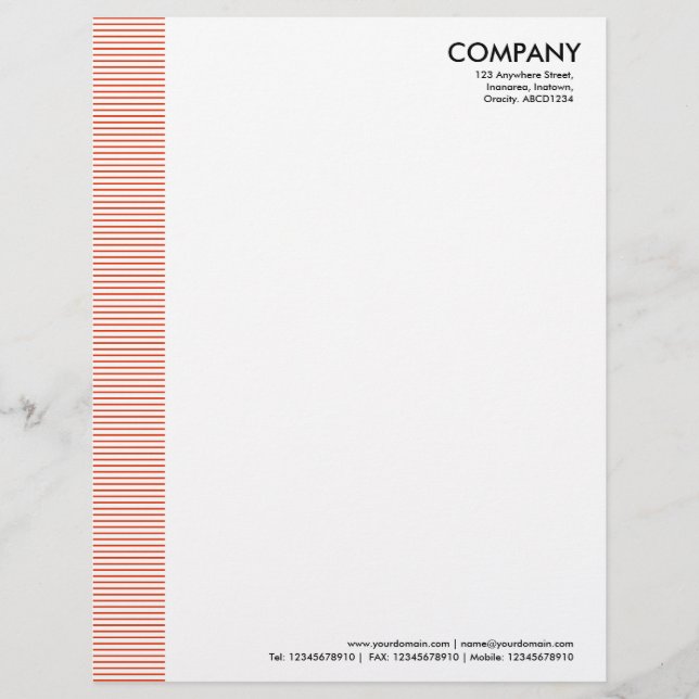 Lined Margin - Brick Red Letterhead (Front)