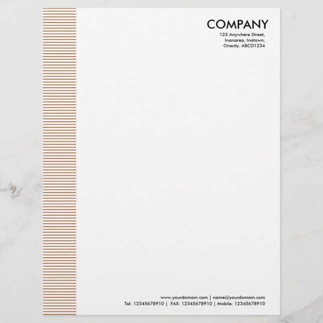 Lined Margin - Brown Letterhead (Front)