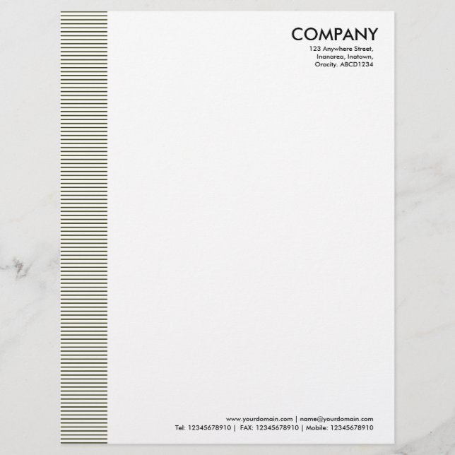 Lined Margin - Dark Olive Letterhead (Front)