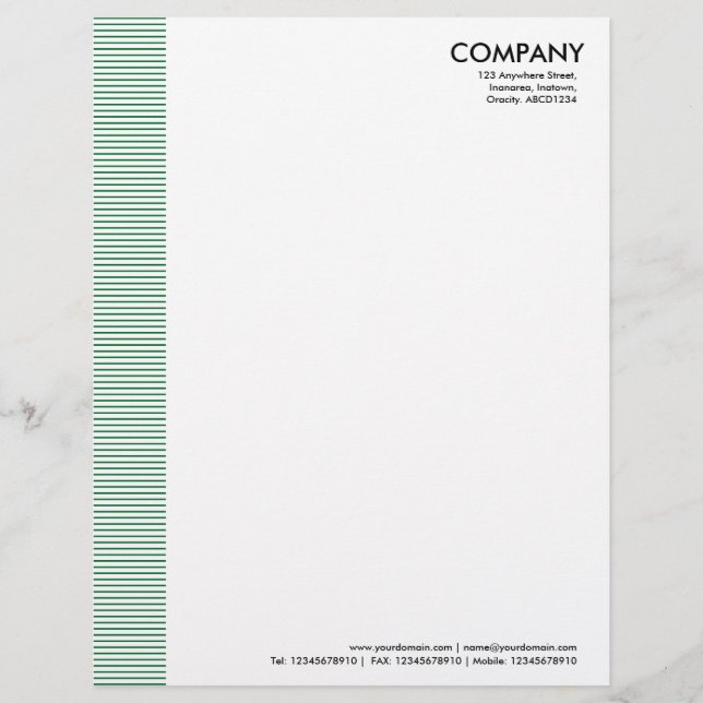 Lined Margin - Forest Green Letterhead (Front)