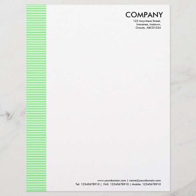 Lined Margin - Green Letterhead (Front)