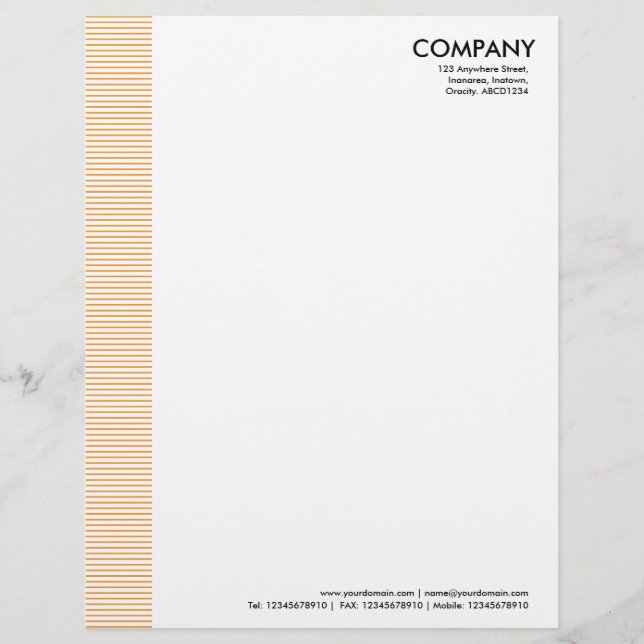 Lined Margin - Light Orange Letterhead (Front)