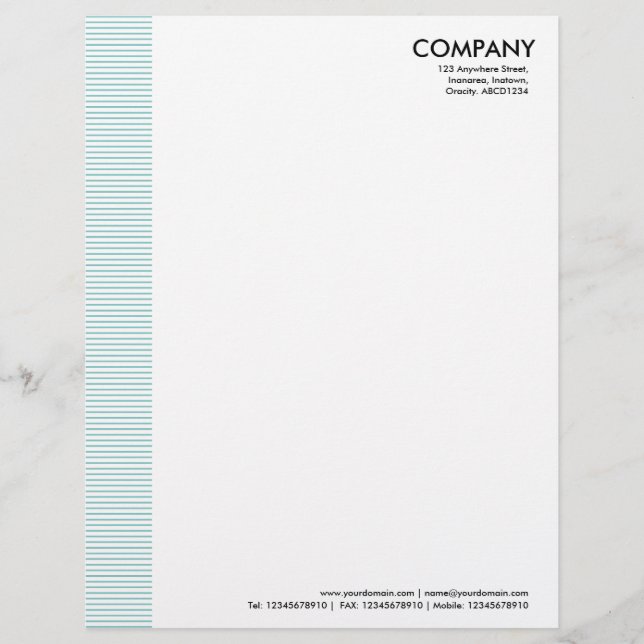 Lined Margin - Lt Blue Green Letterhead (Front)