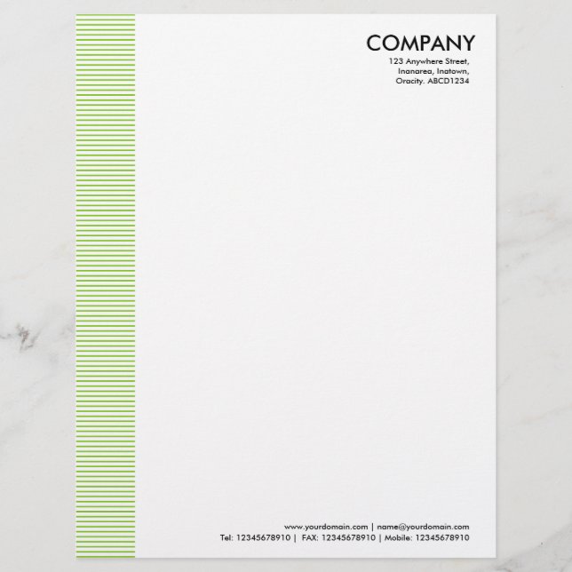 Lined Margin - Martian Green Letterhead (Front)