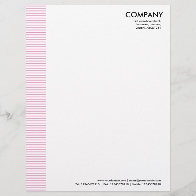 Lined Margin - Pink Letterhead (Front)