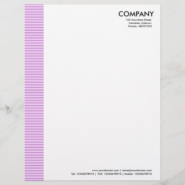 Lined Margin - Purple Letterhead (Front)