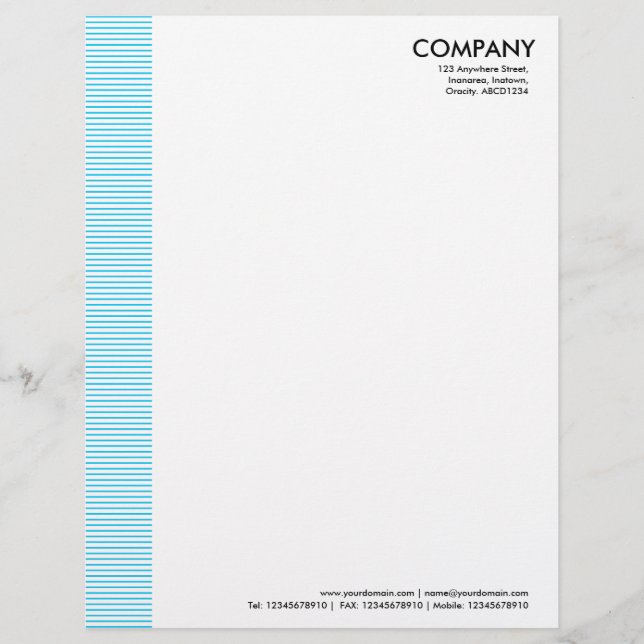 Lined Margin - Sky Blue Letterhead (Front)