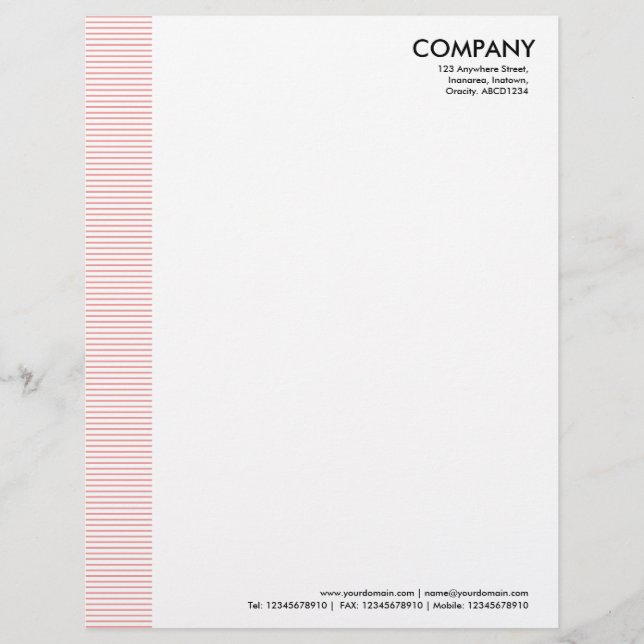 Lined Margin - Soft Pink Letterhead (Front)