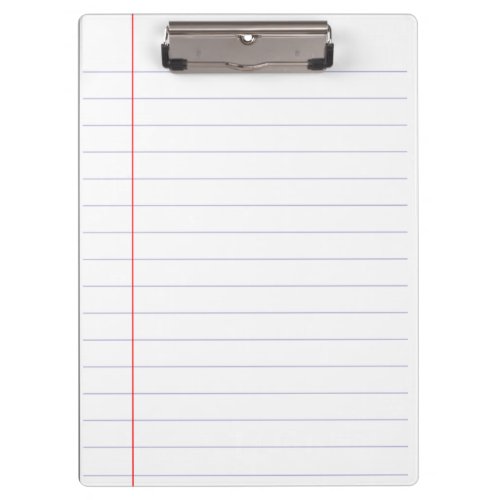 Lined Notebook Paper Clipboard