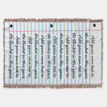 Lined Notebook Paper Look Add Your Own Writing Throw Blanket at Zazzle