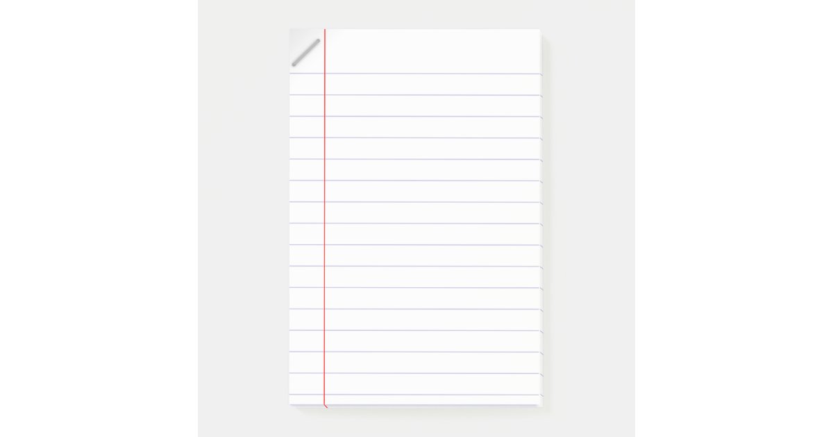 Lined Notebook Paper Postit Notes Zazzle
