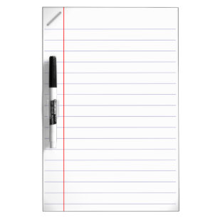 Lined Notebook Paper Stapled Dry Erase Board