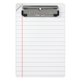 Lined Notebook Paper with Staple Mini Clipboard