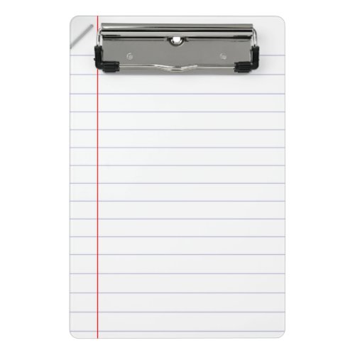 Lined Notebook Paper with Staple Mini Clipboard