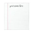 Lined Notepad Personalized