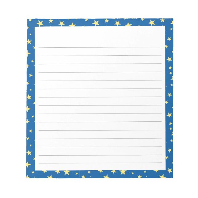 Lined Notepad: Starry Night Design Notepad (Front)