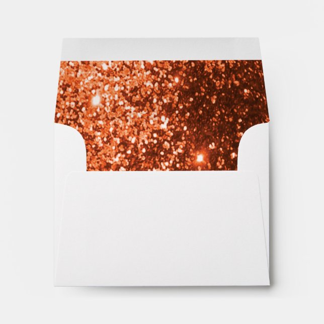 Lined Orange Glitter Envelope (Back (Bottom))