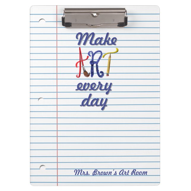 Lined paper Art teacher notepad Clipboard (Front)