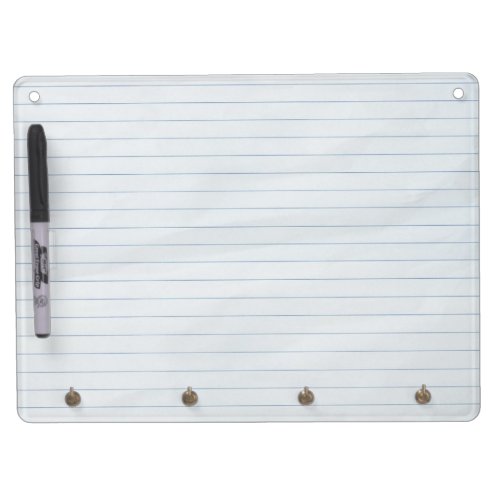 Lined Paper Dry Erase Board With Keychain Holder