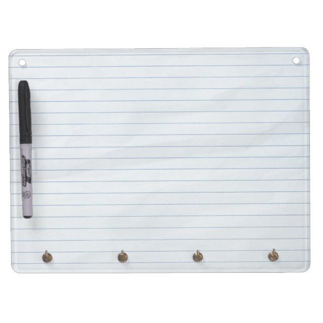 Lined Paper Dry Erase Board With Keychain Holder (Front)
