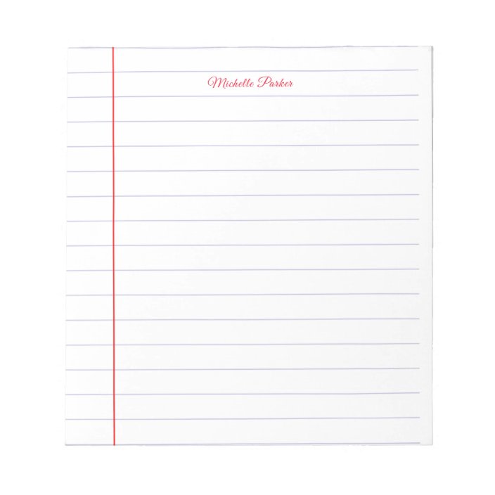 Lined Paper Professional Plain Minimalist Modern Notepad Zazzle Com