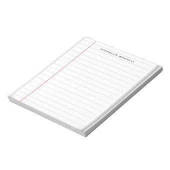 Lined Paper Professional Plain Simple Minimalist Notepad | Zazzle