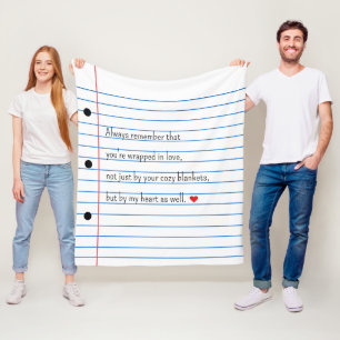 Lined Paper Sheet Unique Custom Fleece Blanket