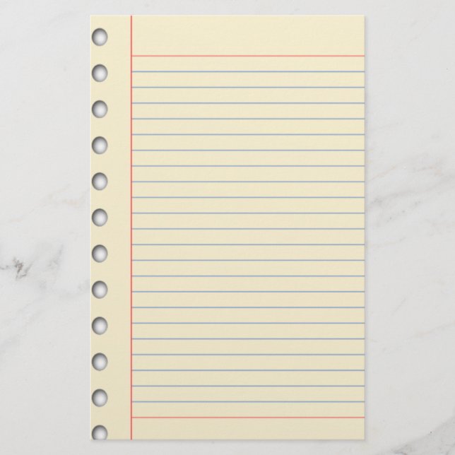 Lined Paper Stationery (Front)
